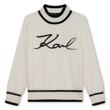 KARL LAGERFELD Sweter para niño y adolescente marfil